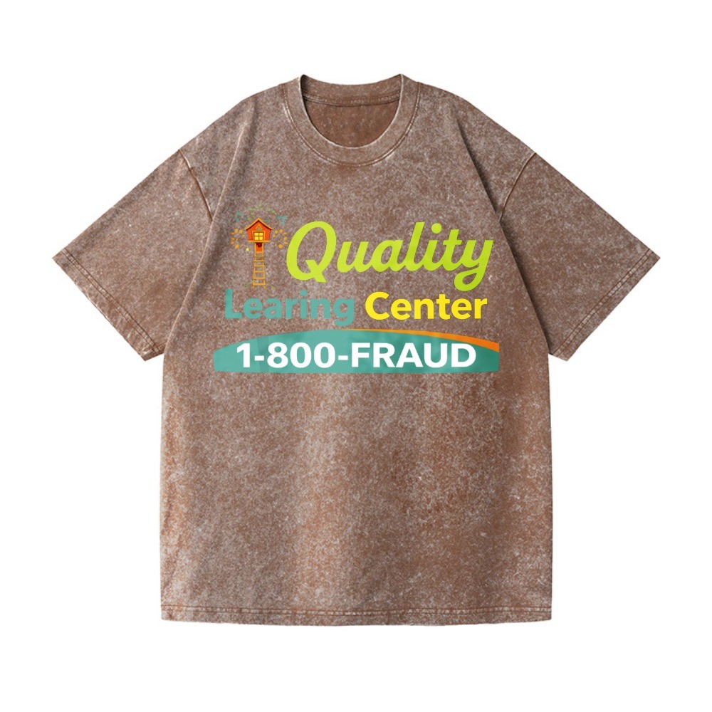 Quality Learning Center 1-800-FRAUD Washed Oversized T-Shirt Funny Meme Tee gallery