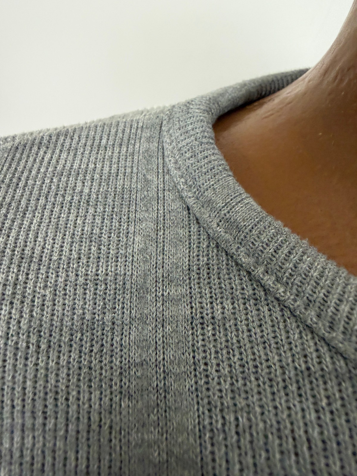 Vintage 90s Ribbed Henley Men XL Oversized Drop Shoulder Minimalist Grunge Heavy gallery