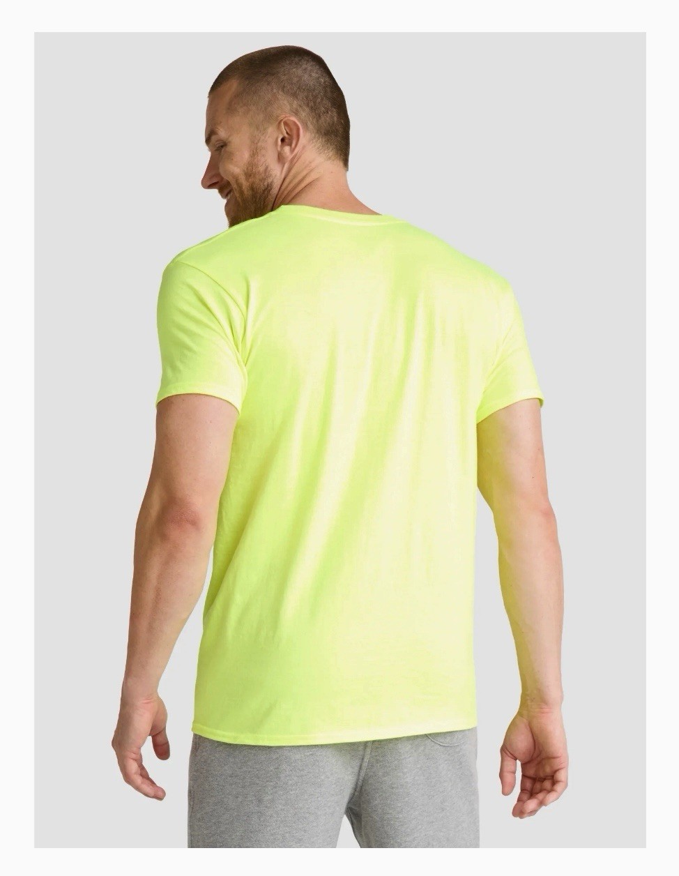 ATHLETIC WORKS Men’s 3XL (54-56) Cotton Active Tee Short Sleeve • Acid Yellow gallery