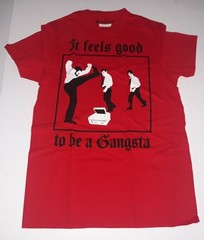 Office Space Men’s Shirt It Feels Good To Be A Gangsta Red LARGE NEW