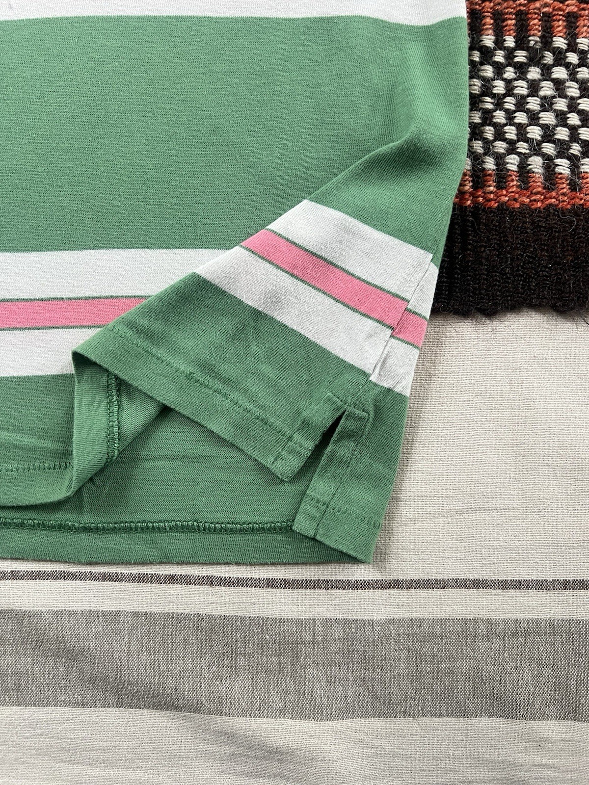 LVC T-Shirt L Levi's Vintage Clothing 60s Sportswear Single Stitch Green Stripe gallery