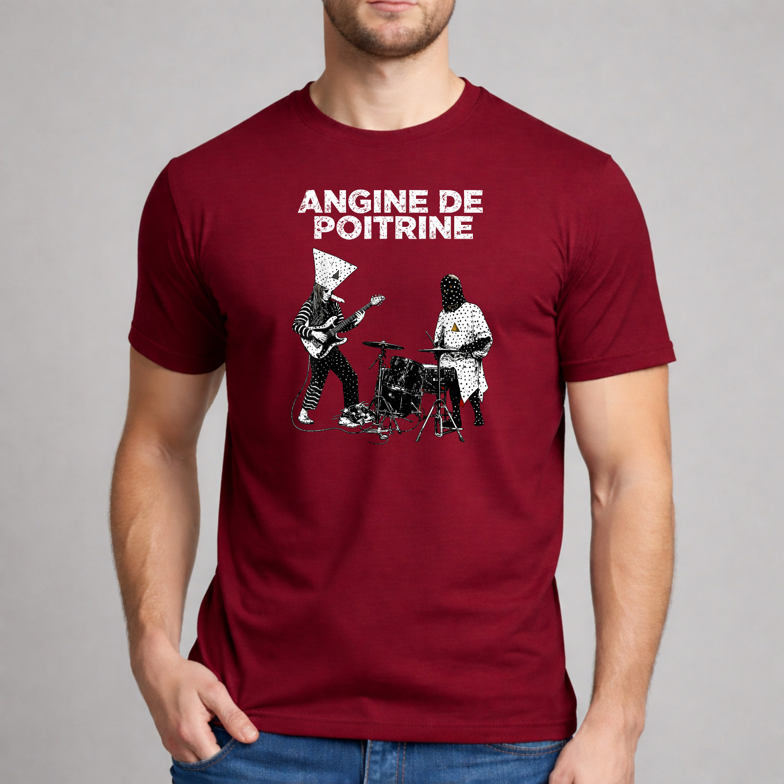Music Shirt Funny Sarcastic Angine De Poitrine Live Art Graphic Men Boys Kids gallery