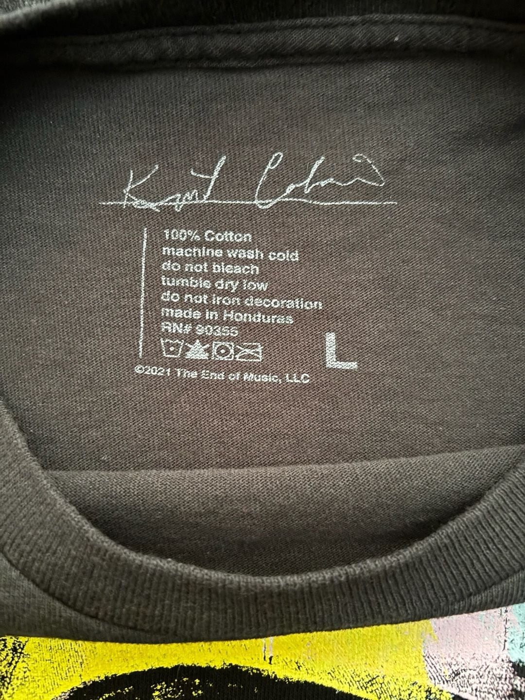 Nirvana Kurt Cobain Graphic Signature Color Block T-Shirt gallery
