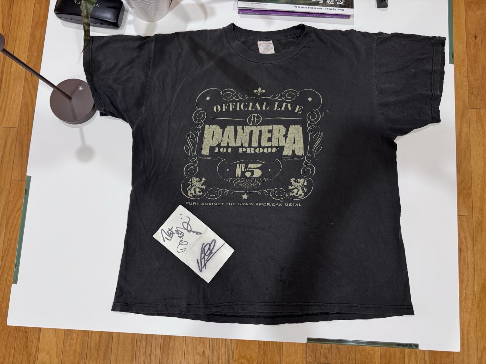 97 Pantera 101 Proof Metal Band Tour Shirt Winterland Black Sz XL W/ Signatures gallery