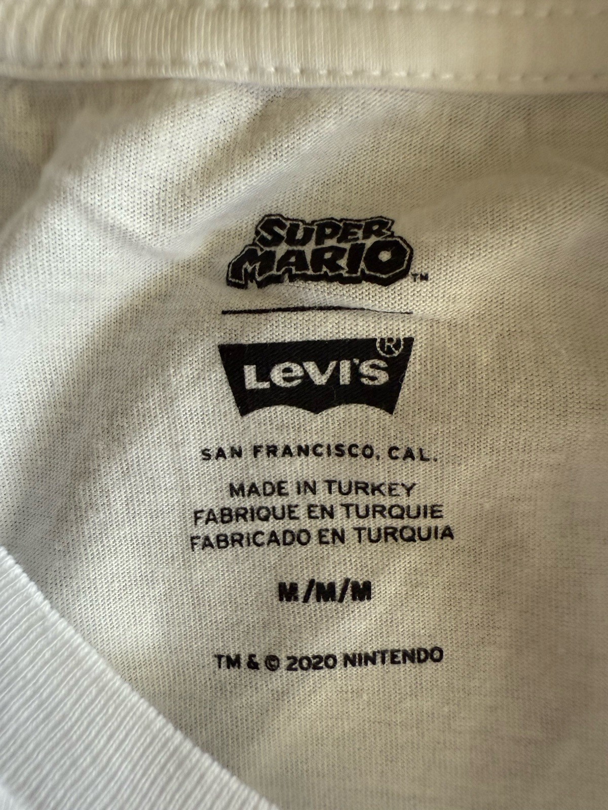 Levi's x Super Mario Men's White Graphic Print Crew Neck T-Shirt Size M 2020 gallery