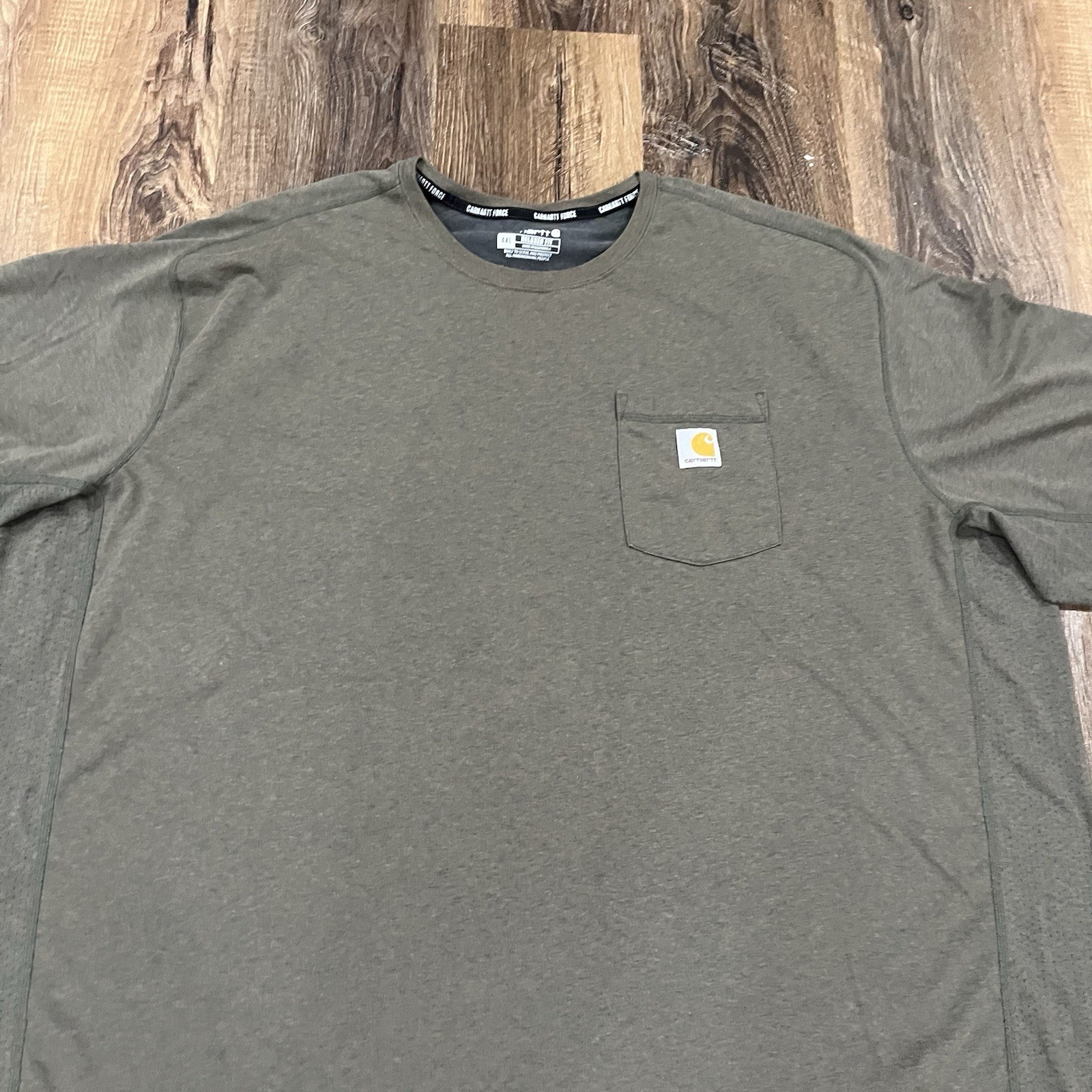 Carhartt Force Pocket T-Shirt Mens 4XL Olive Green Army Relaxed Fit TK6652-M gallery
