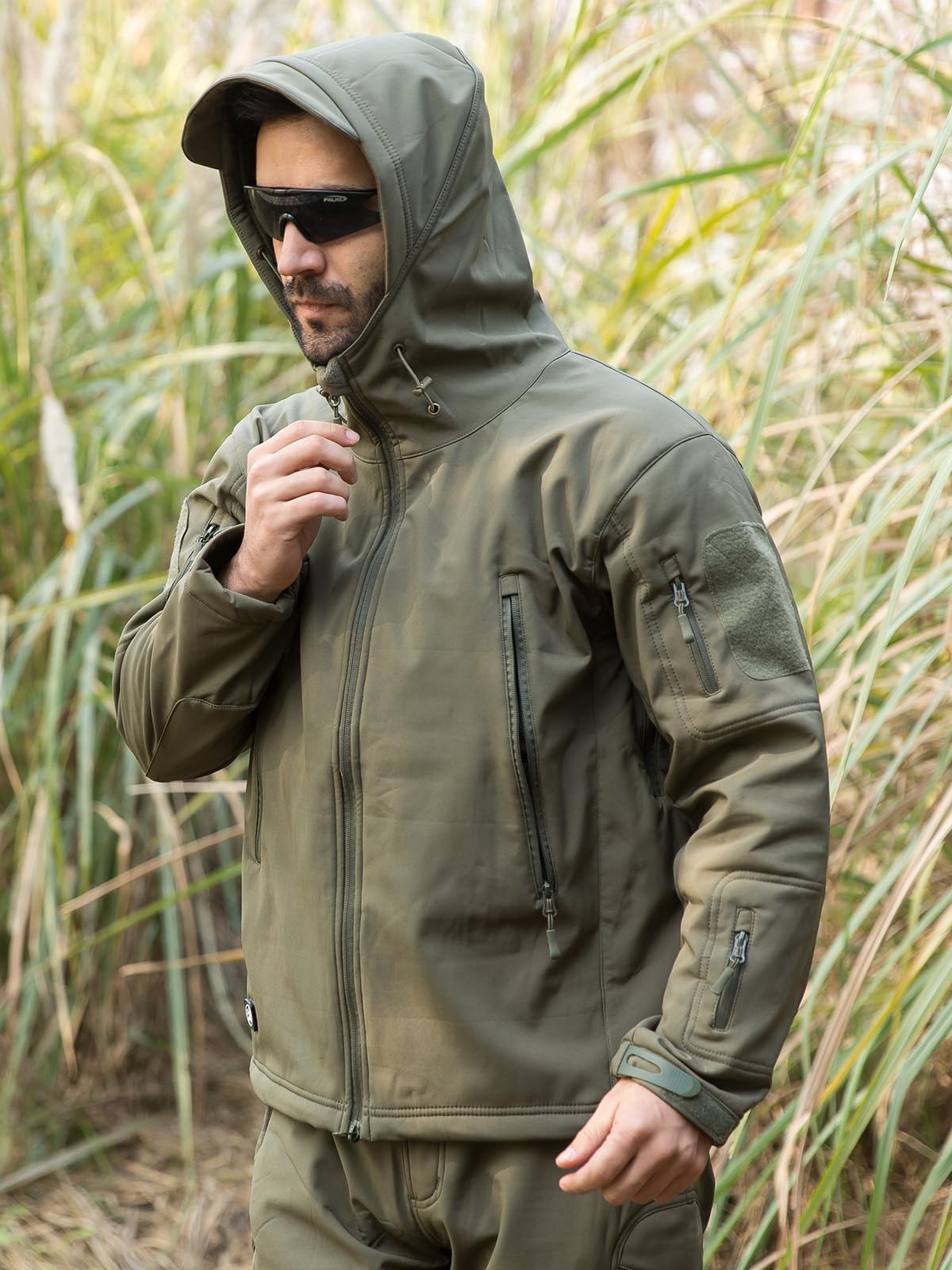 ReFire Gear Men's Tactical Softshell Fleece Hooded Outdoor Jacket gallery