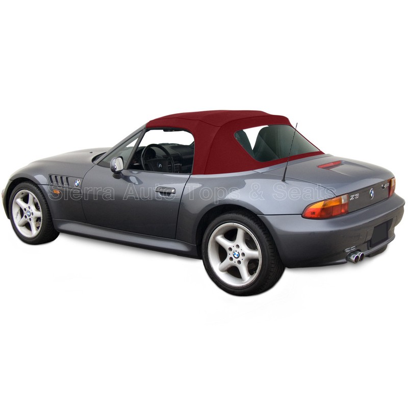 BMW E37 Z3 Convertible Top in Burgundy Cloth with Plastic Window