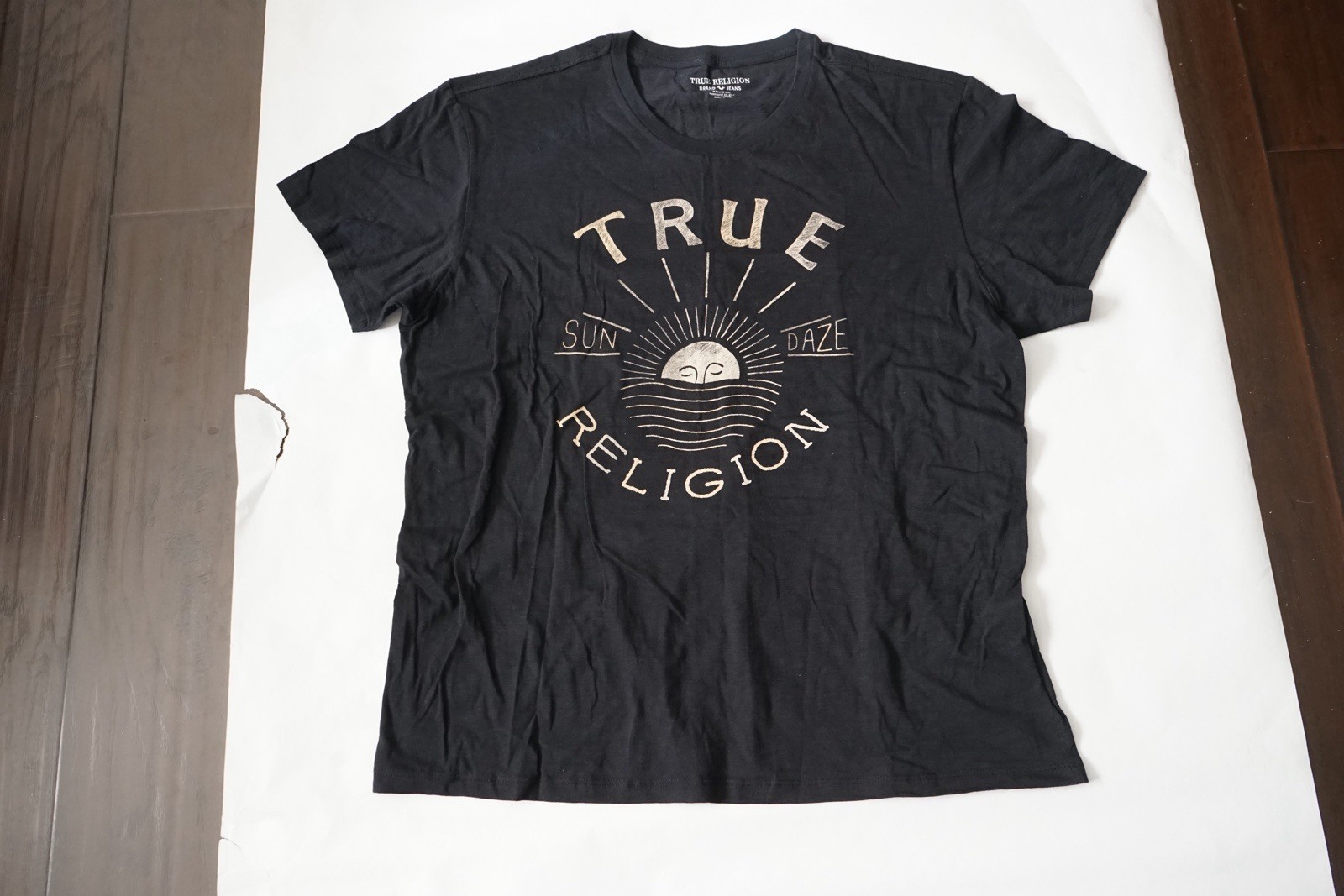 True Religion Men’s Black Graphic Logo Crew Neck Short Sleeve T-Shirt 3XL