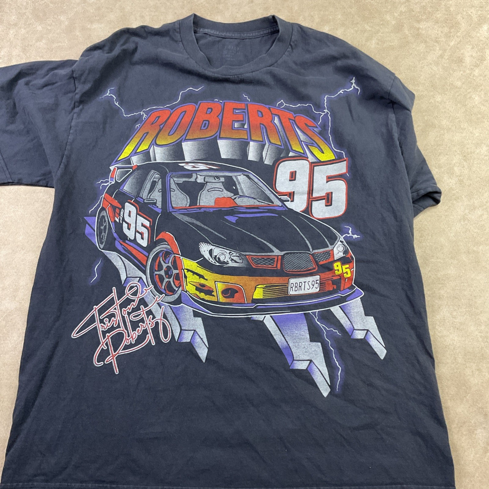 J Galt Racing T-Shirt Men Sz XL Triston Roberts 95 Car Graphic Tee Short Sleeve gallery