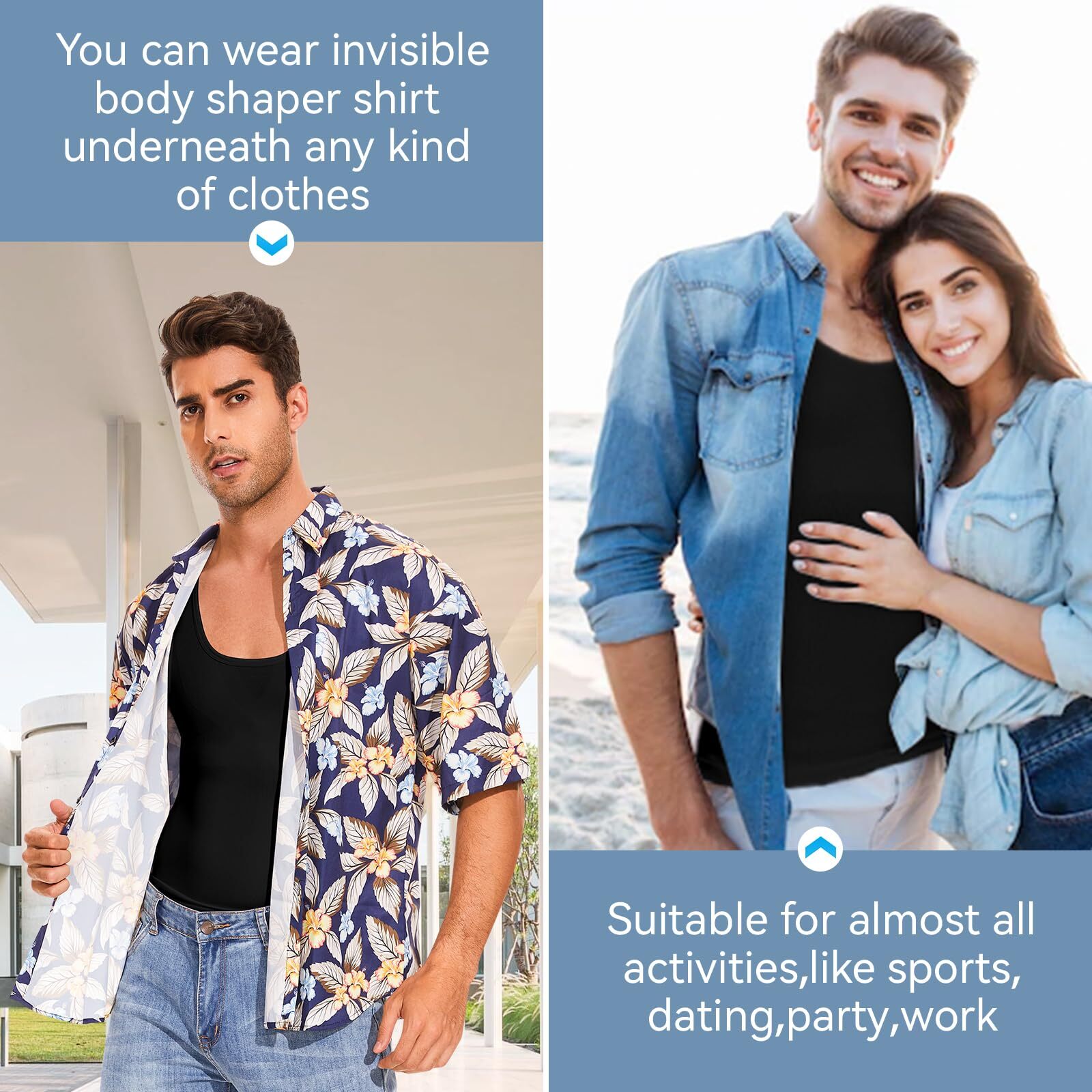 Men Gynecomastia Compress Tank Top Mens Slimming Body Shaper Vest Abs Undershirt gallery