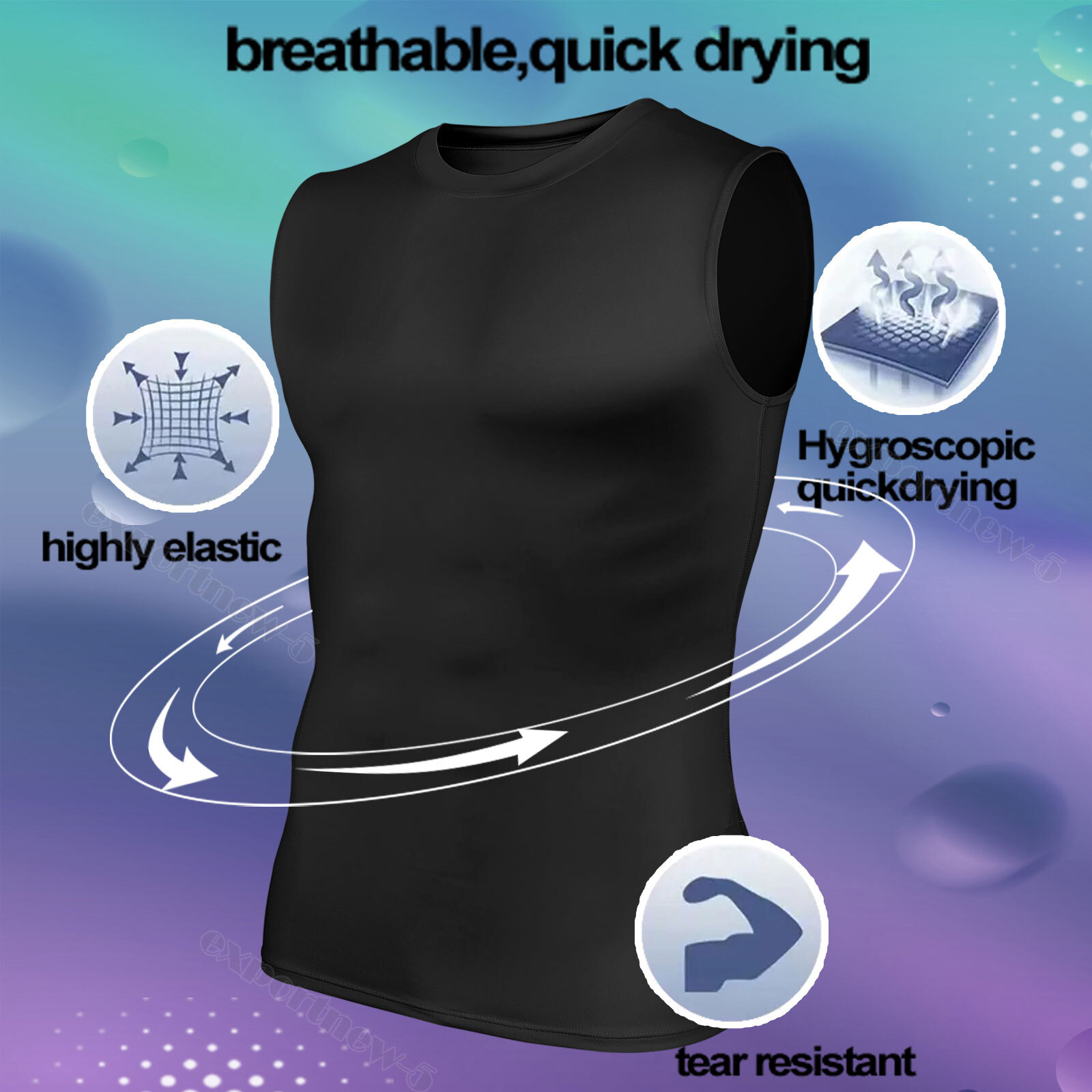 Mens Compression Vest Tank Top Sports T-Shirt Slim-Fit Muscle Undershirt Workout gallery