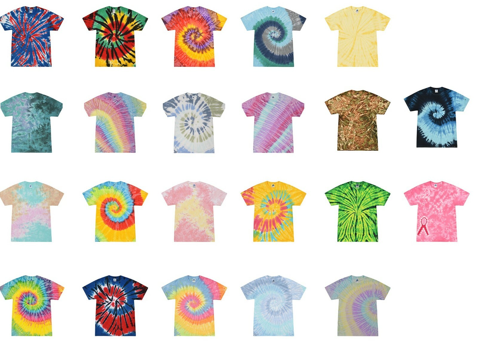 Multi-Color Handmade Tie Dye T-Shirts Kids & Adult 100% Cotton Colortone gallery
