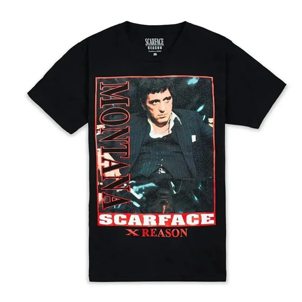 Reason X Scarface Men Tony Montana Al Pacino 80’s T-Shirt Black Size Large new
