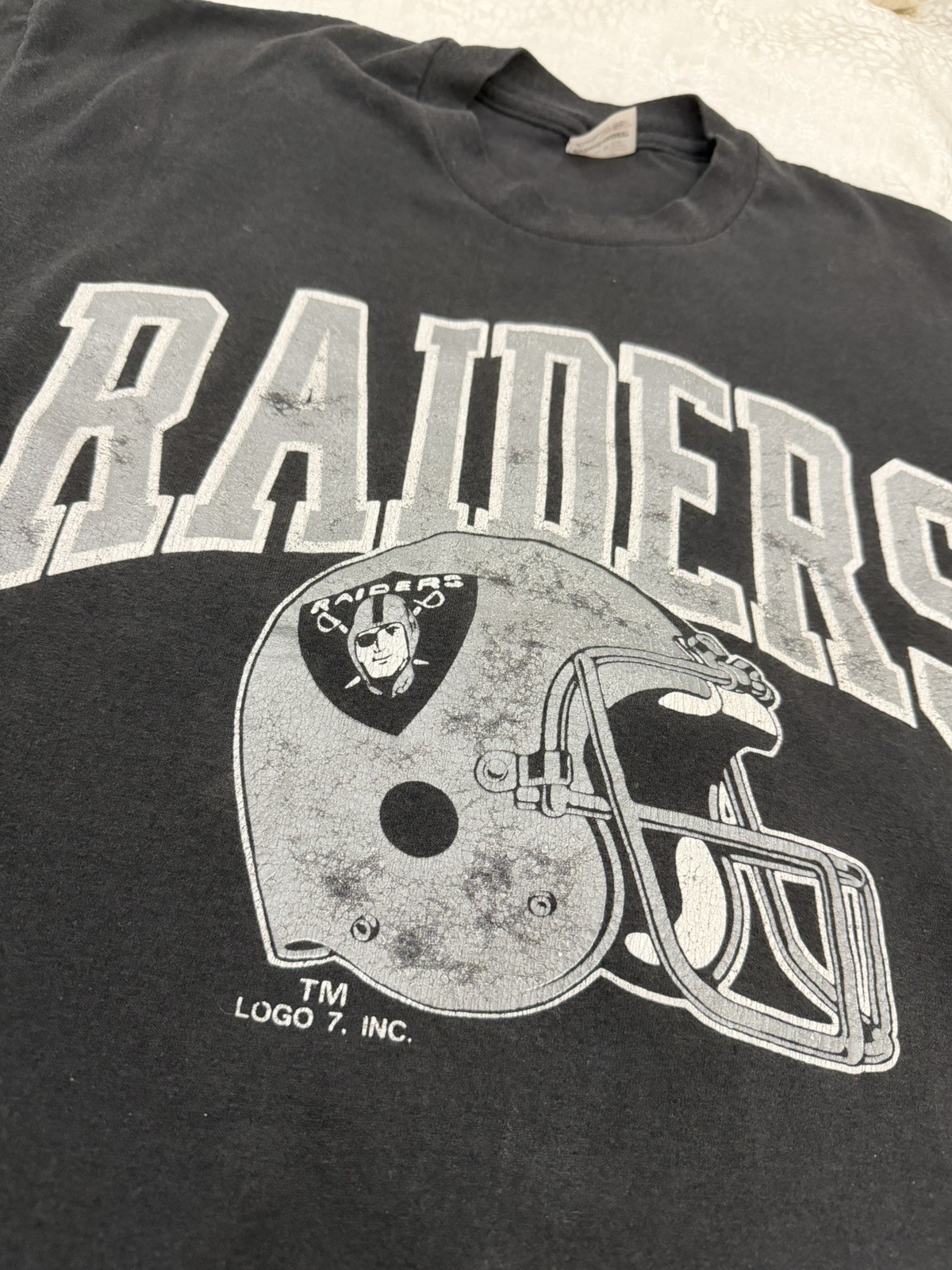 Vintage Starter Los Angeles Raiders T Shirt Black Mens XL Single Stitch gallery