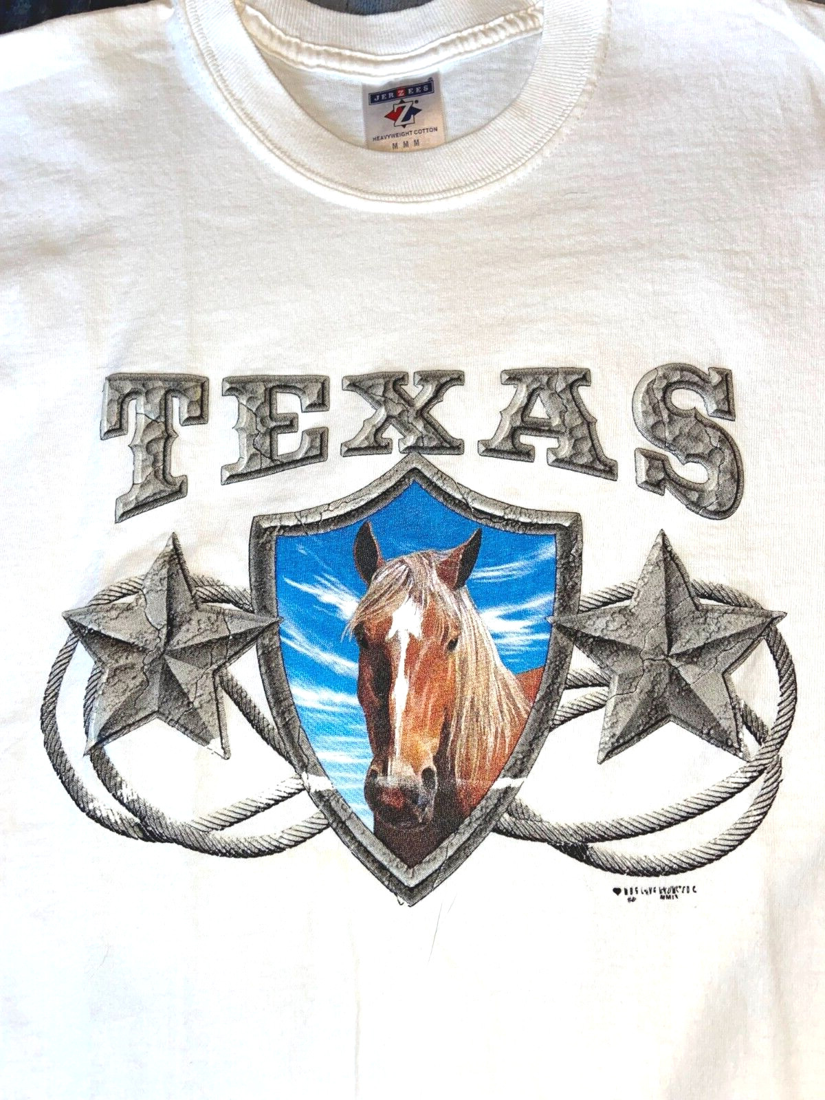T-SHIRT UNISEX: "TEXAS" SINGLE HORSE PLAQUE BRAND NEW See Sizes in Description gallery