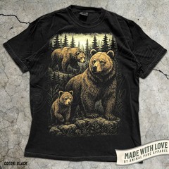 Brown Bear Vintage Forest Grizzly Comfort Tee Shirt Nature Wildlife Animal