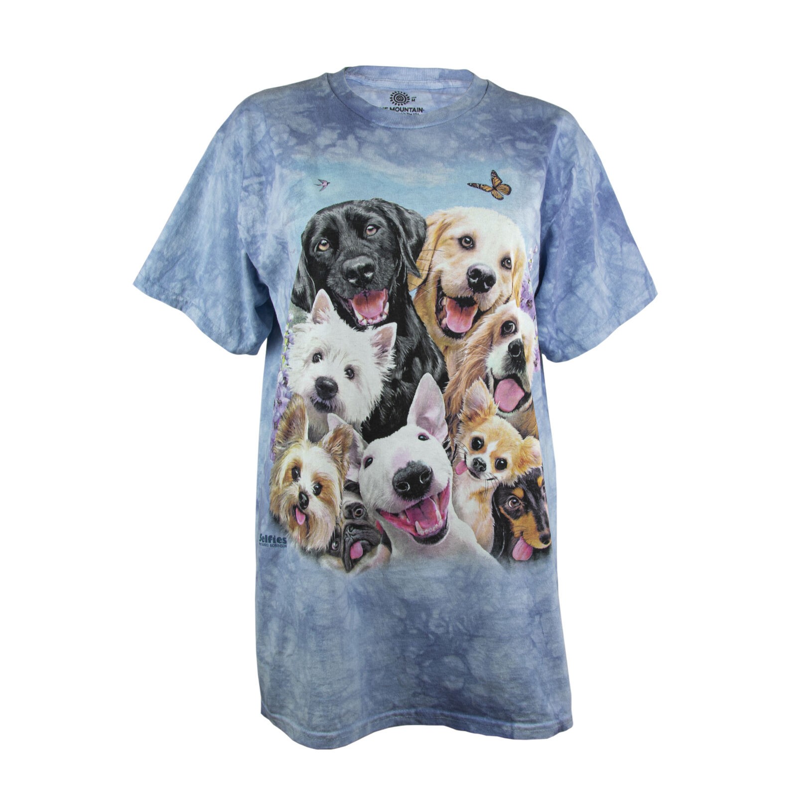 The Mountain Men’s Dog Selfies Graphic Print Short Sleeve T-Shirt in Blue, XL