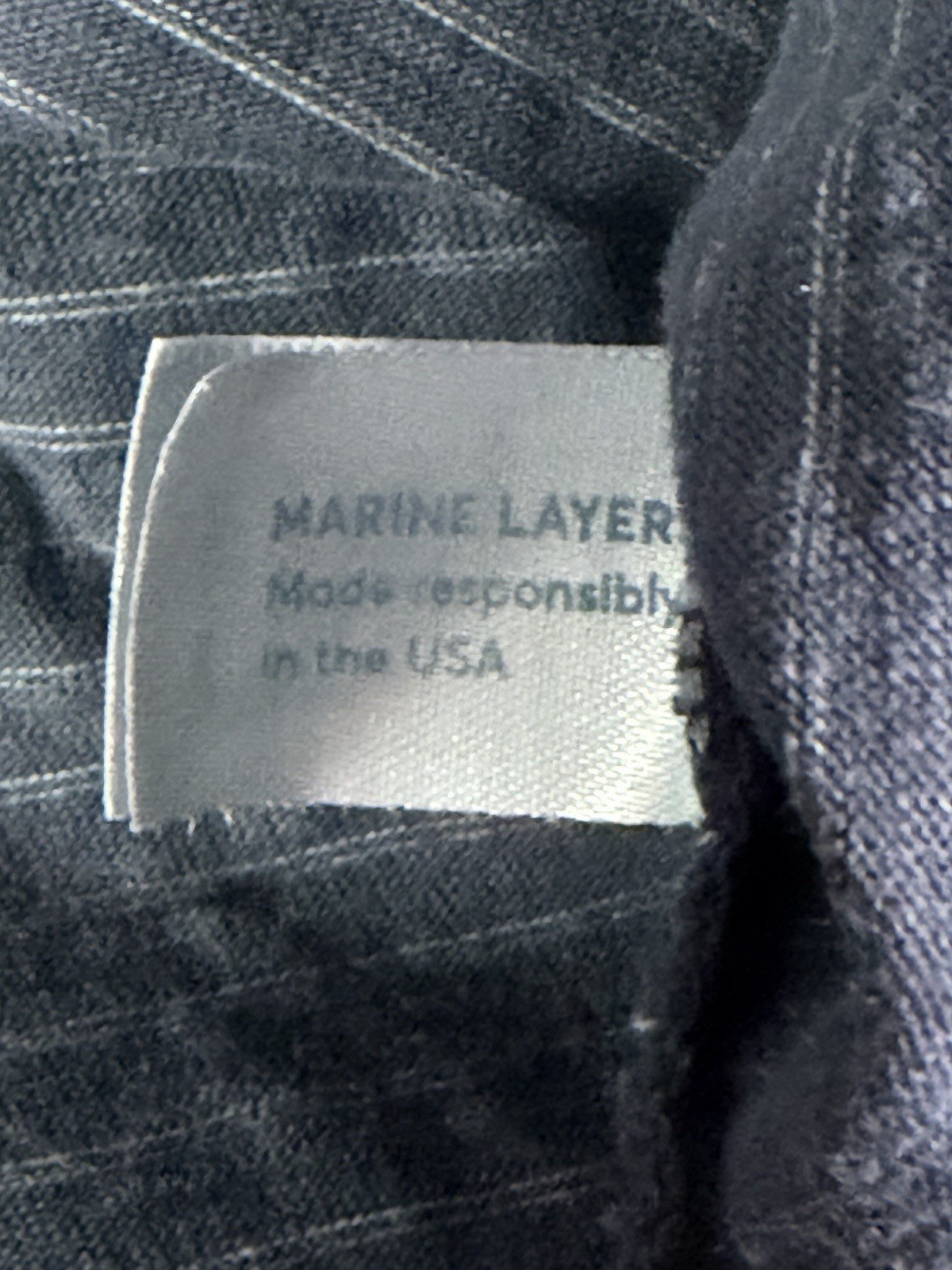 Marine Layer Men’s Small Tailored Crew Saddle Hem Stretch Blue Striped USA Made gallery