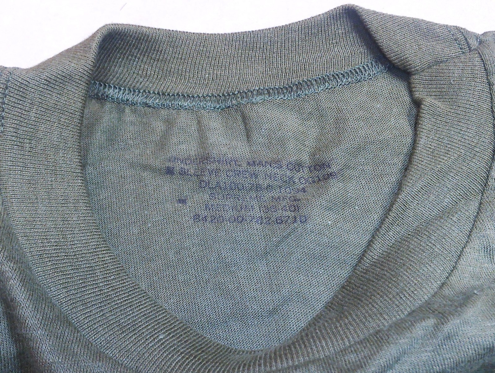 Vintage 1970's Era New Old Stock United States Army OD Green PT T-Shirt Medium gallery