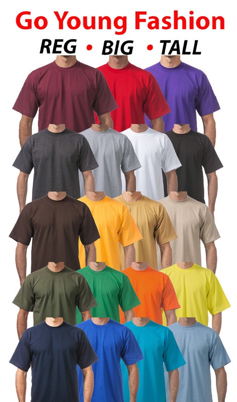 T-Shirts Short Sleeve Tees Heavyweight Shirts Solid BIG TALL Oversize UP TO 10XL gallery