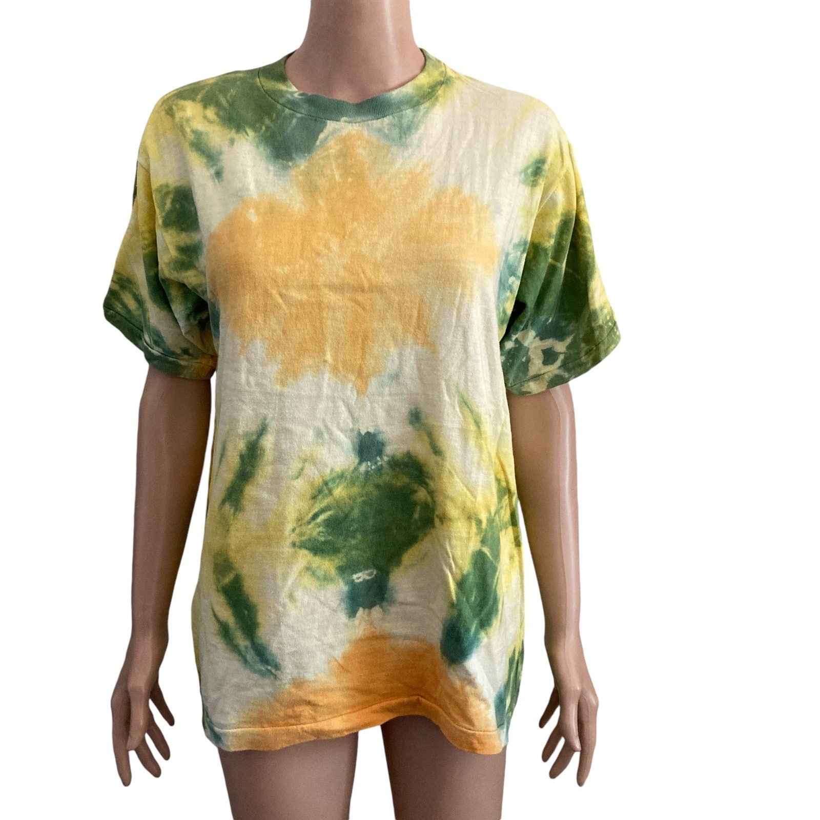 mens tie dye tshirt yellow green mens medium stretch gallery