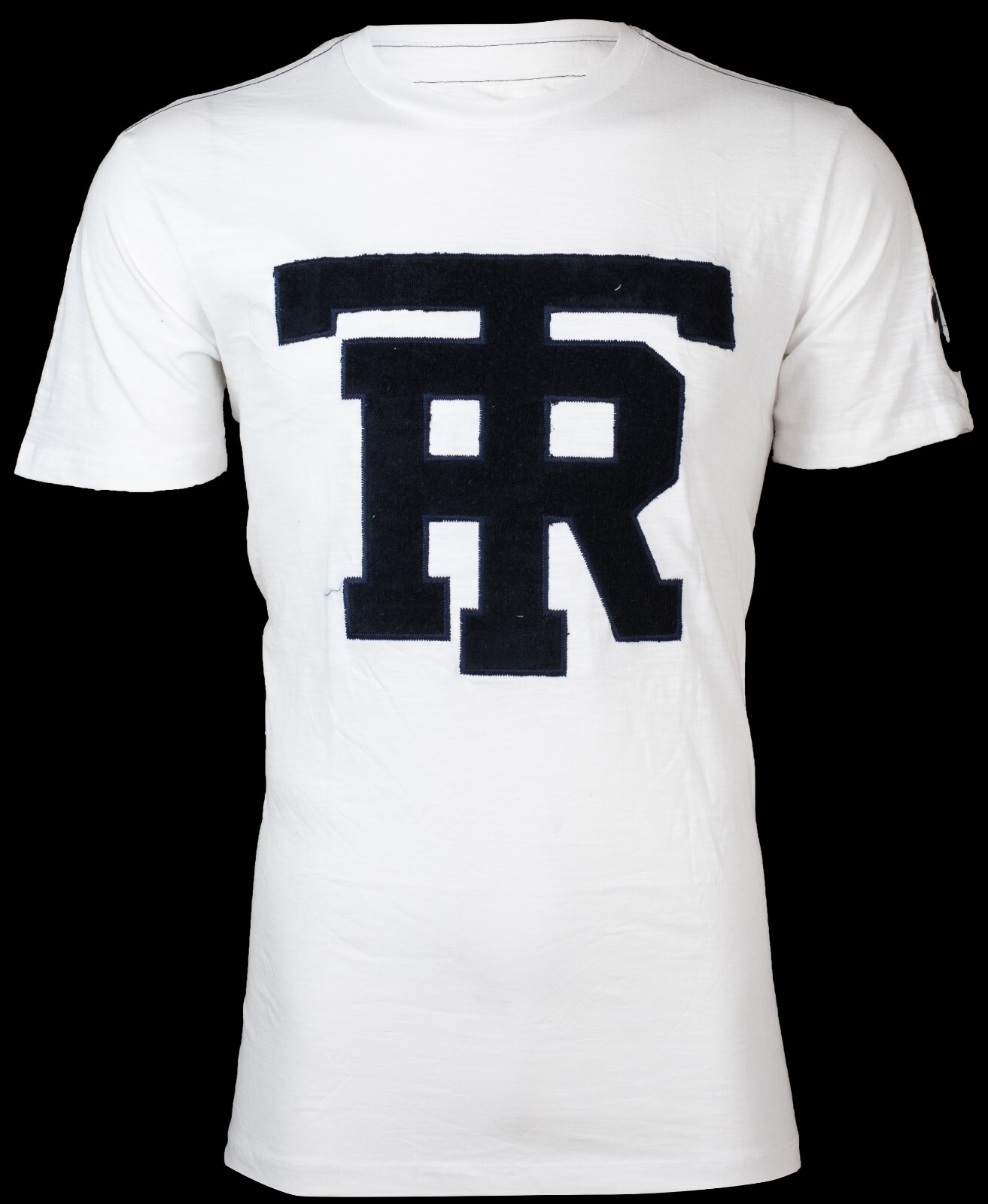 $79 TRUE RELIGION White UNIVERSITY OF TR Short Sleeve Applique Graphic T-shirt gallery