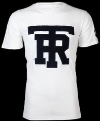 $79 TRUE RELIGION White UNIVERSITY OF TR Short Sleeve Applique Graphic T-shirt