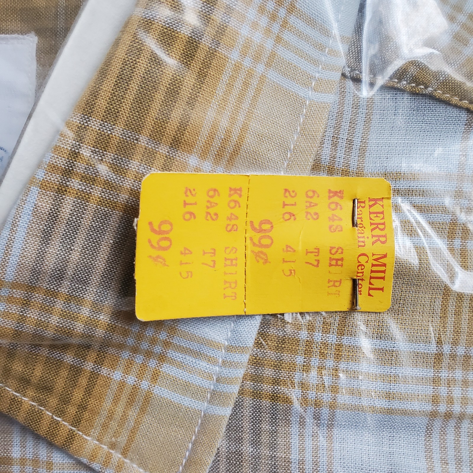 Vtg 50s Loop Collar Short Sleeve Camp Shirt Men M Plaid SANFORIZED NOS Old Stock gallery