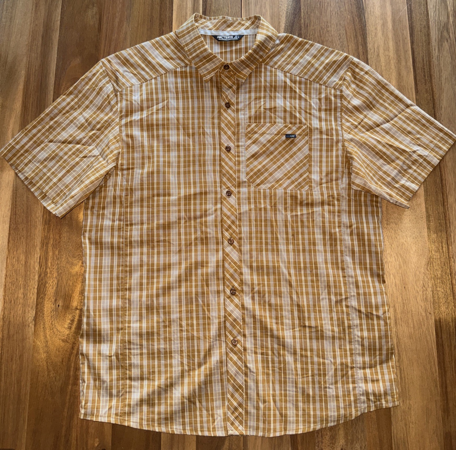 Arcteryx Short Sleeve Shirt Mens Large Peakline Pocket Lightweight Hiking Y2K gallery