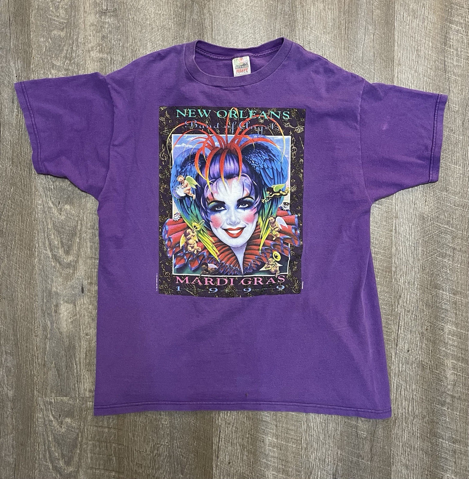 Vtg Mardi Gras T Shirt XL New Orleans 1999 ANDREA MISTRETTA Graphic Heavy Tee gallery