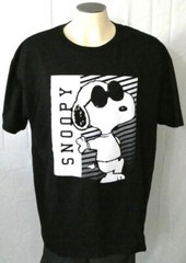 Peanuts Black XL T-Shirt Snoopy Posing as Joe Cool NWT Cotton