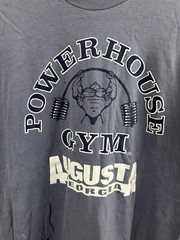 VTG Powerhouse Gym Augusta Worn Thrashed Workout Lift Power Faded T-Shirt 2XL
