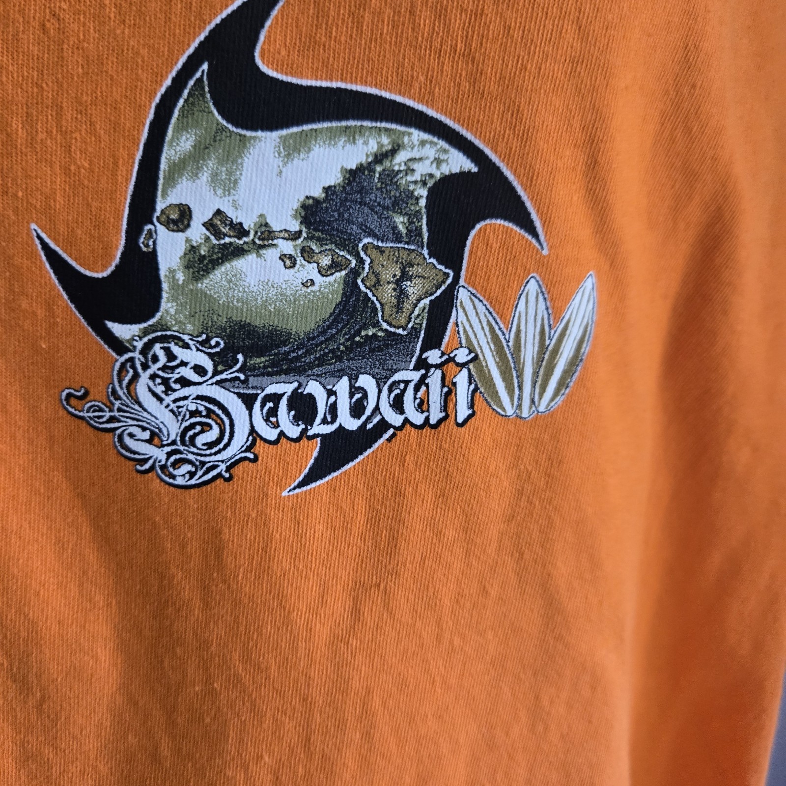 Y2K Vintage Hawaii Surf T Shirt Orange XL Altered Sleeveless See gallery
