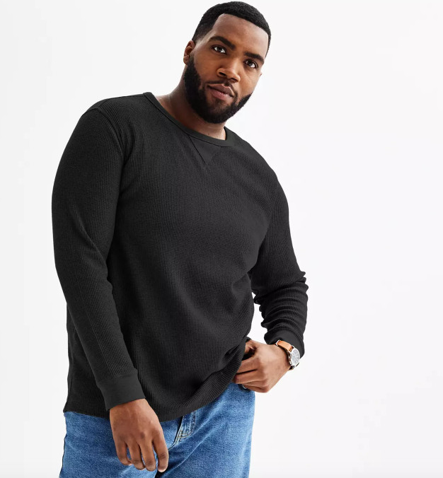 SONOMA Mens B&T Waffle Thermal Crewneck L/S T-SHIRT LT XLT 3XLT (4 Colors) NWT gallery