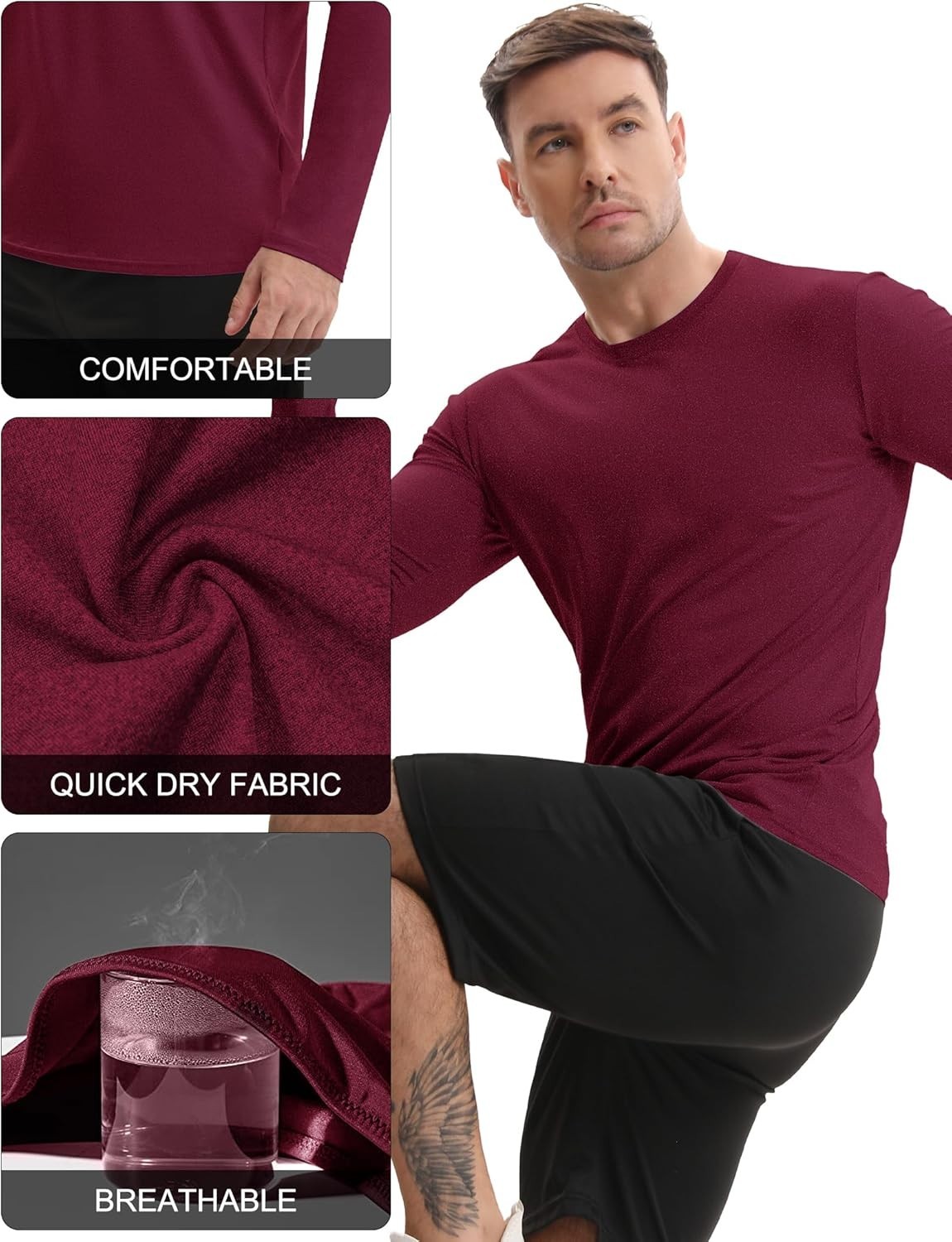 7 Pack Men's Quick Dry Long Sleeve Shirts Moisture Wicking UV UPF 50+ Sun Pro... gallery