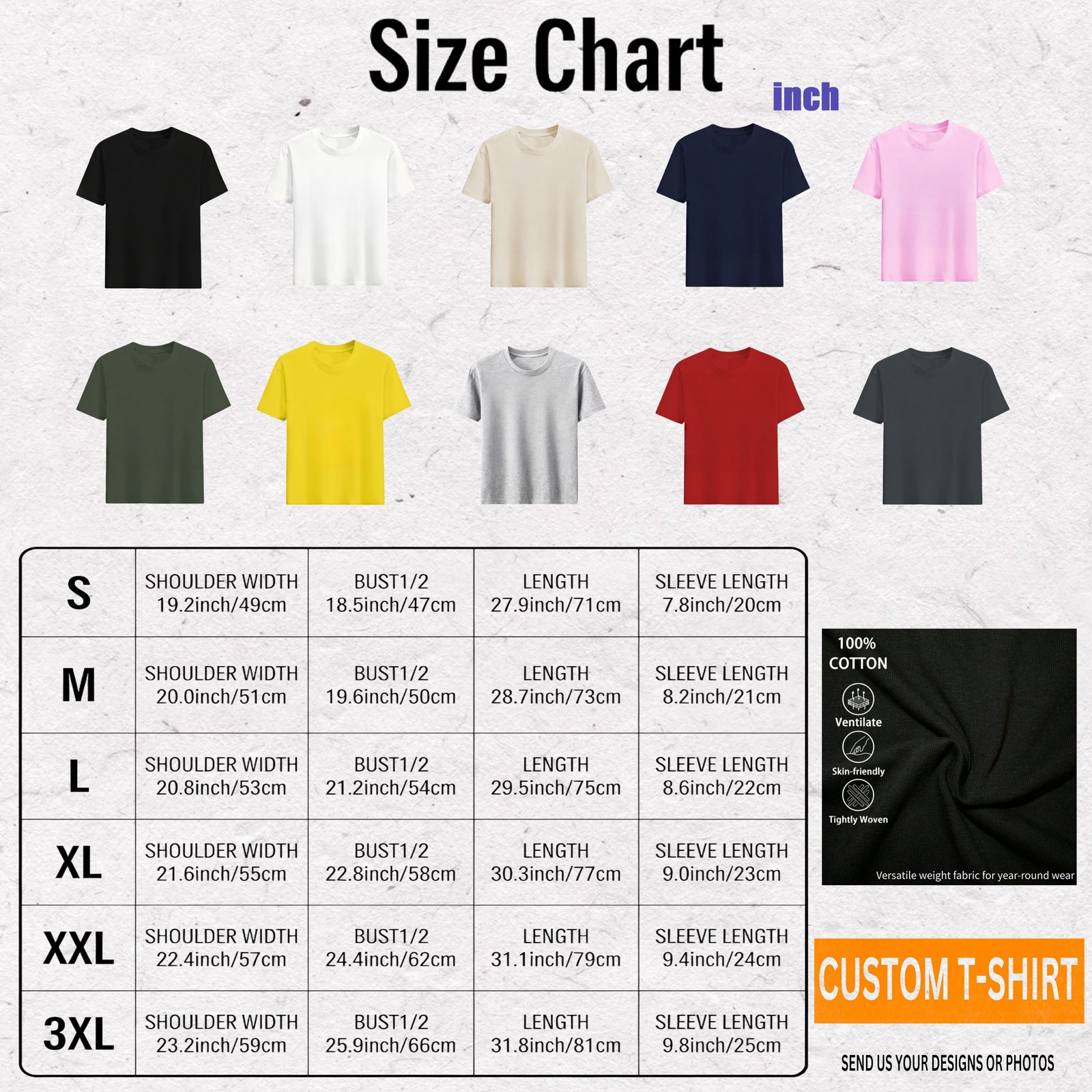 Print Your Photo Text Logo Custom DIY Cotton Tee Personalized Unisex Shirt gallery