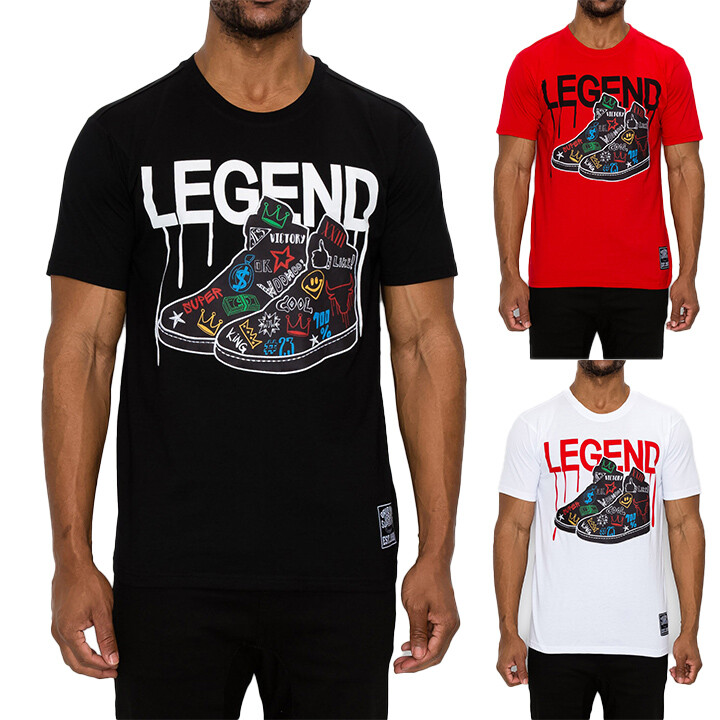 Victorious Men’s Casual Legend Embroidery Shoes Patch Graphic T-Shirt TS7468