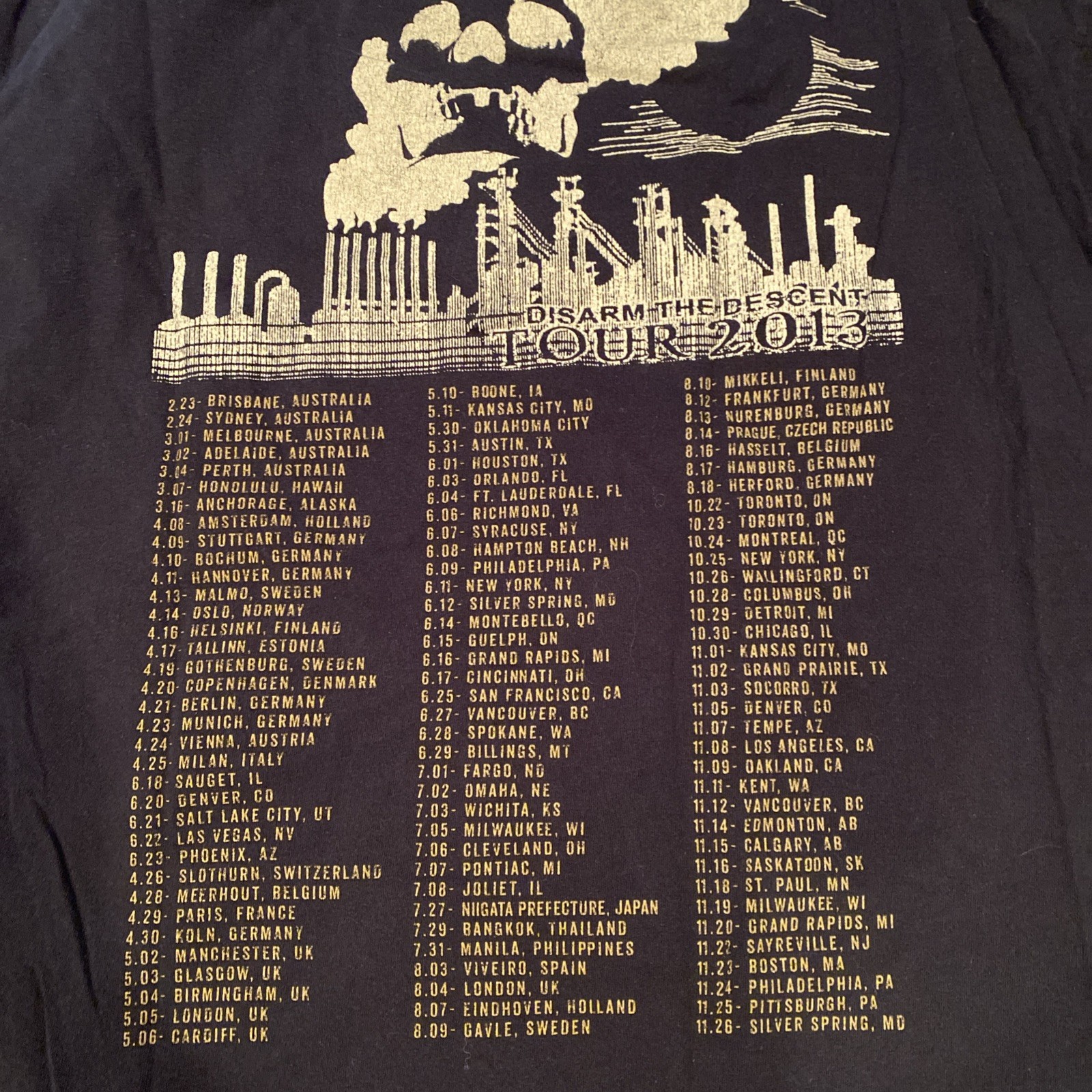 KILL SWITCH ENGAGE Disarm The Descent Vintage T-shirt 2013 Tour Size XXL gallery