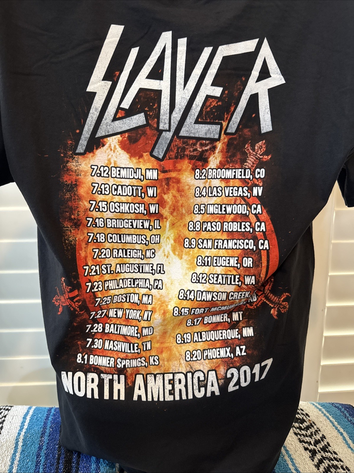 2017 Official Slayer North America Tour Metal Rock Band Shirt Size Medium New gallery