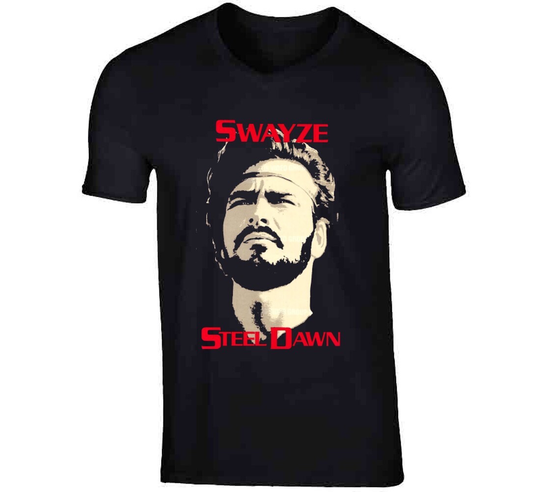 Steel Dawn Swayze 80's Retro Action Movie T Shirt gallery