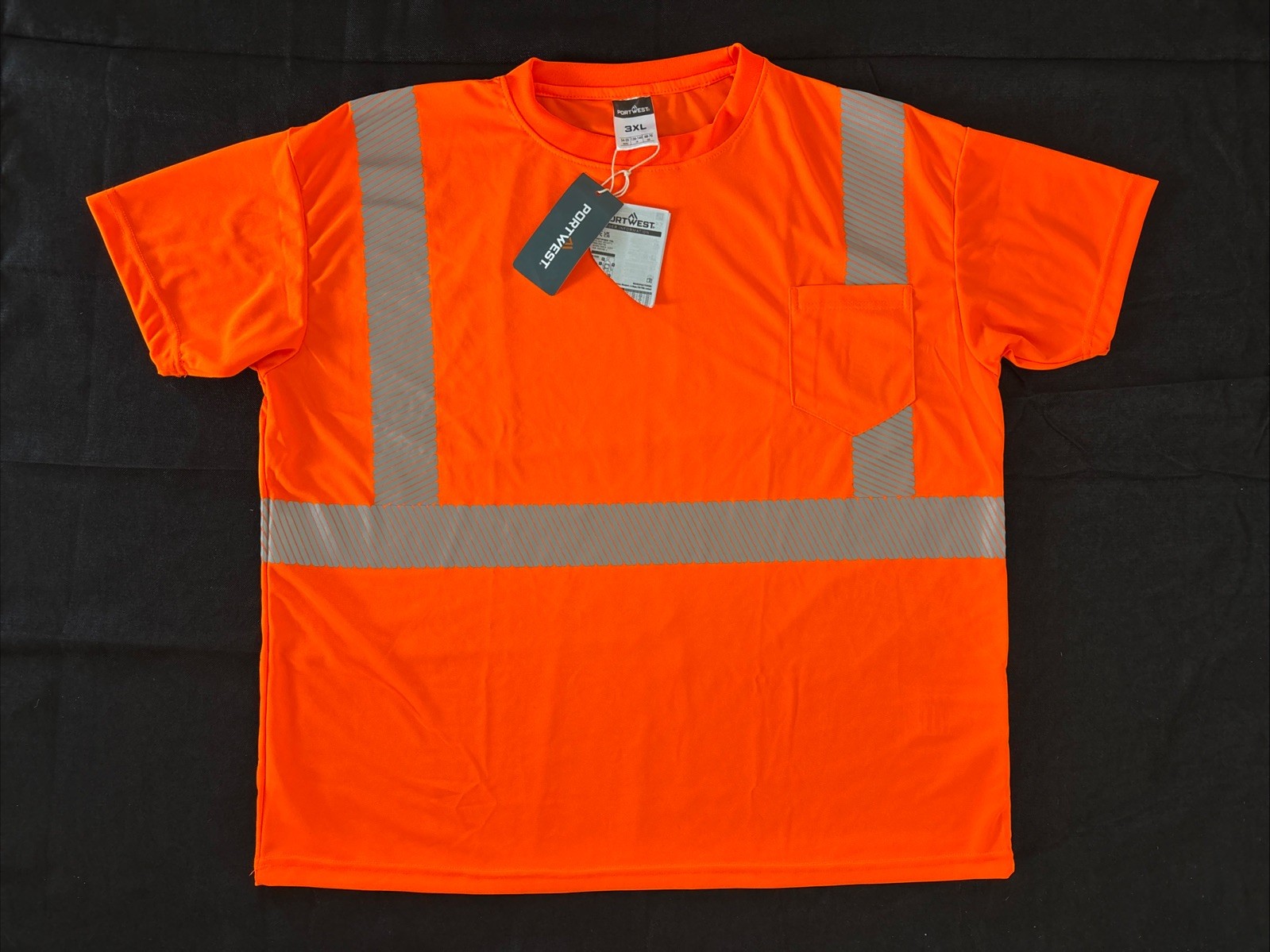 PORTWEST SEGMENTED TAPE SHORT SLEEVE T SHIRT S194 ORANGE Size 3XL - NEW gallery