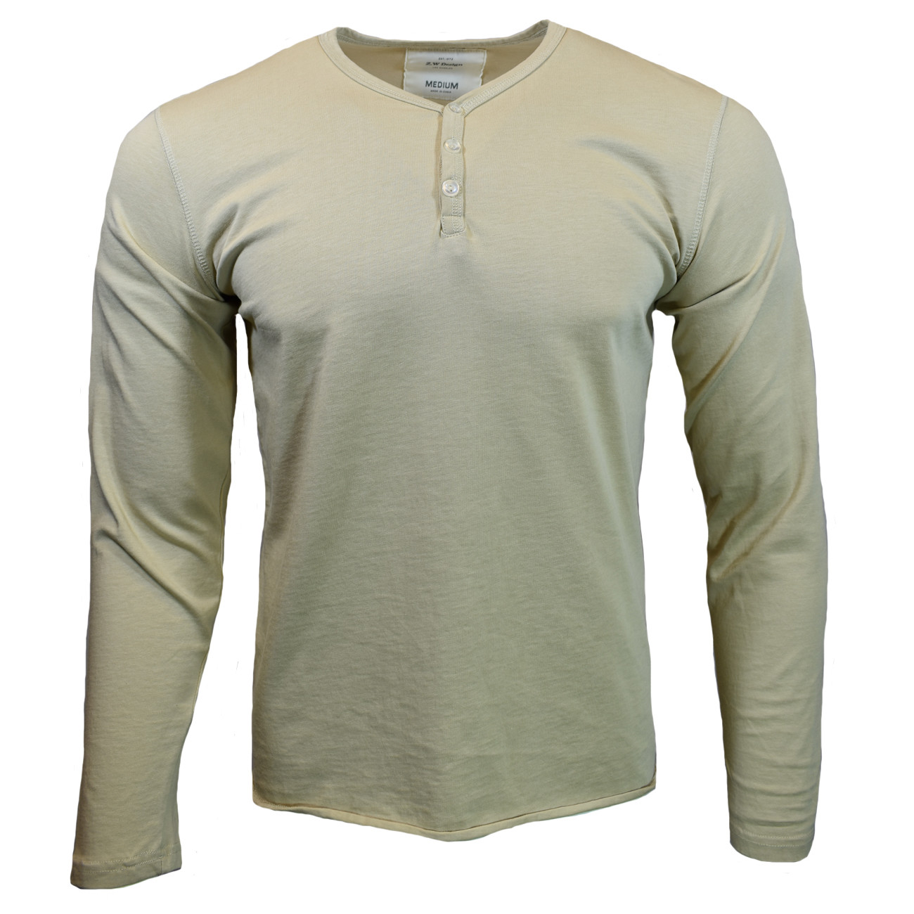 Mens Henley Long Sleeve Shirt Slim Fit Pullover 100% Cotton NEW