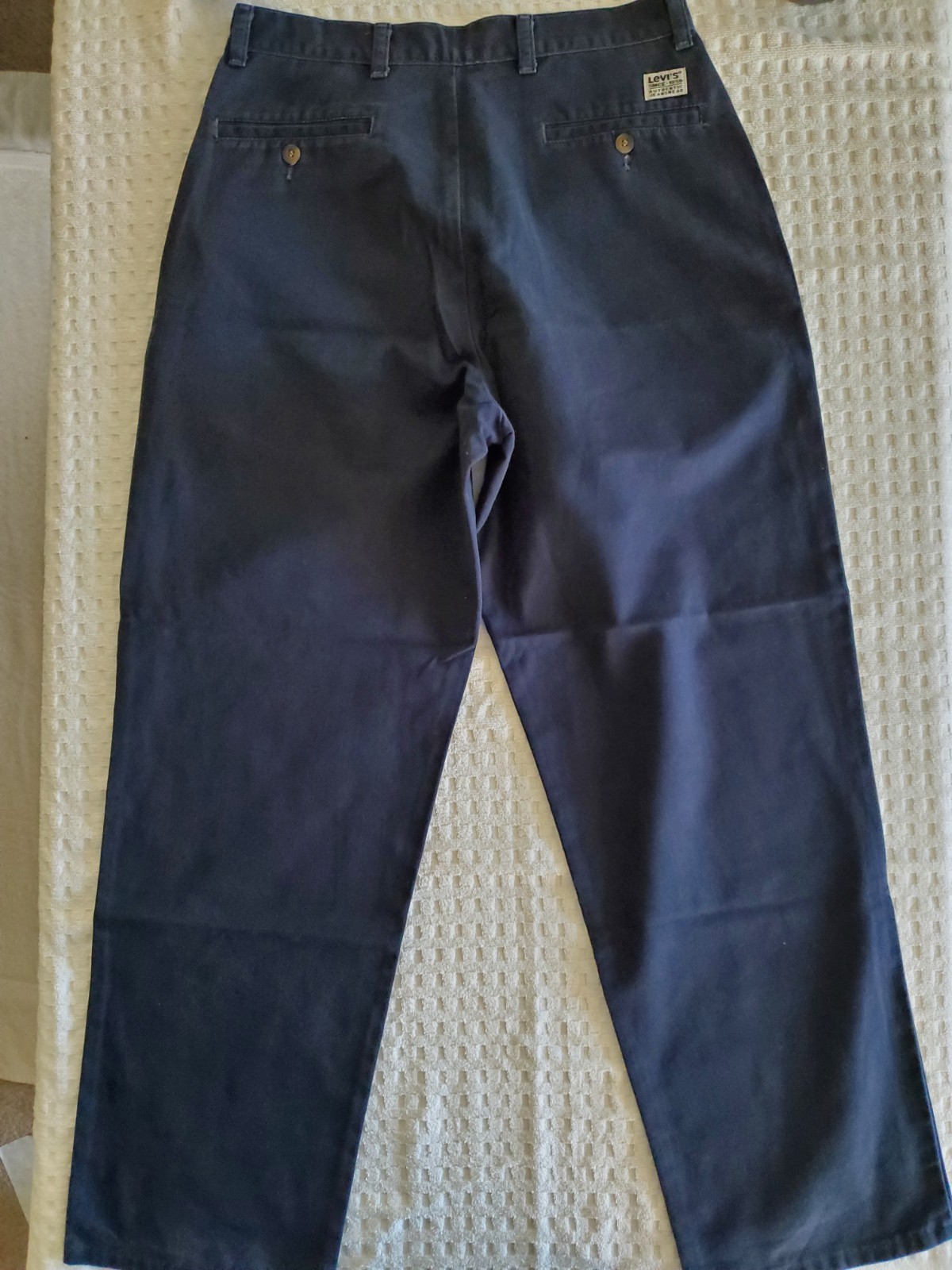 Levi's Casual Cotton Pants Navy Blue Cotton Men's 32x30, NICE gallery