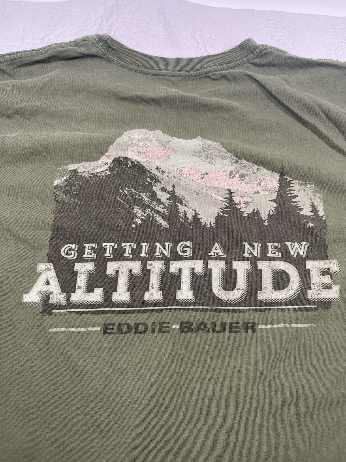 Eddie Bauer Men's Green Graphic Logo Knit Crew Neck Short Sleeve XXL T-Shirt gallery