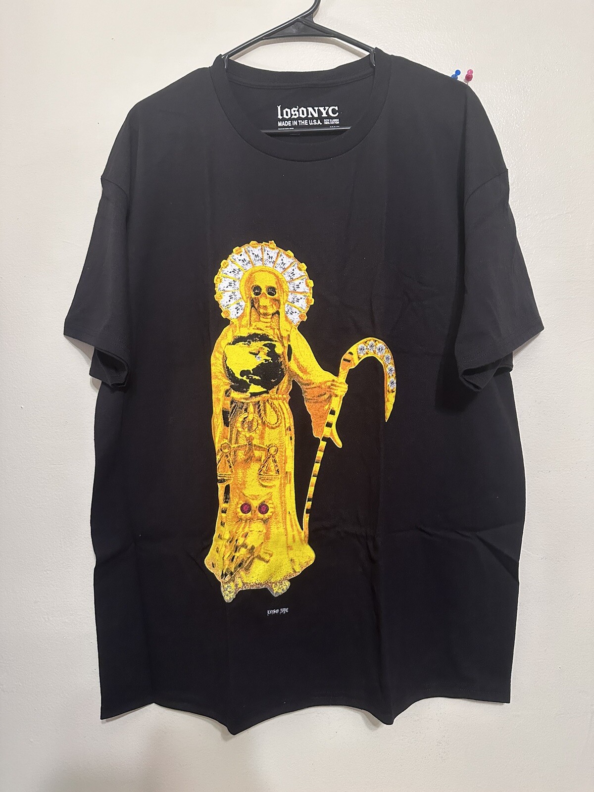Unknwn x Loso NYC Santa Muerte Pendant Tee XL Black Lebron James Shirt gallery