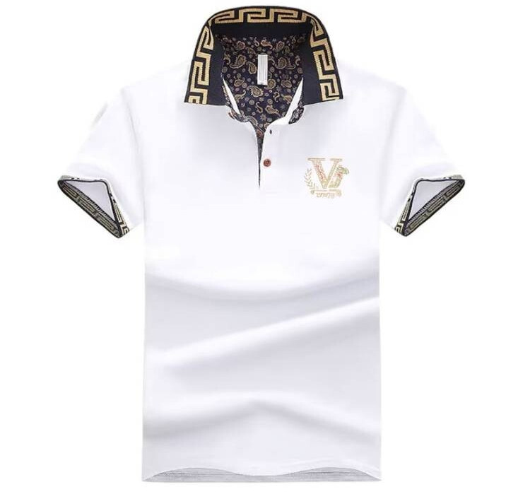 New Men Luxury Diamond V-Letter Rhinestones Fashion Polo T-Shirt High Quality gallery