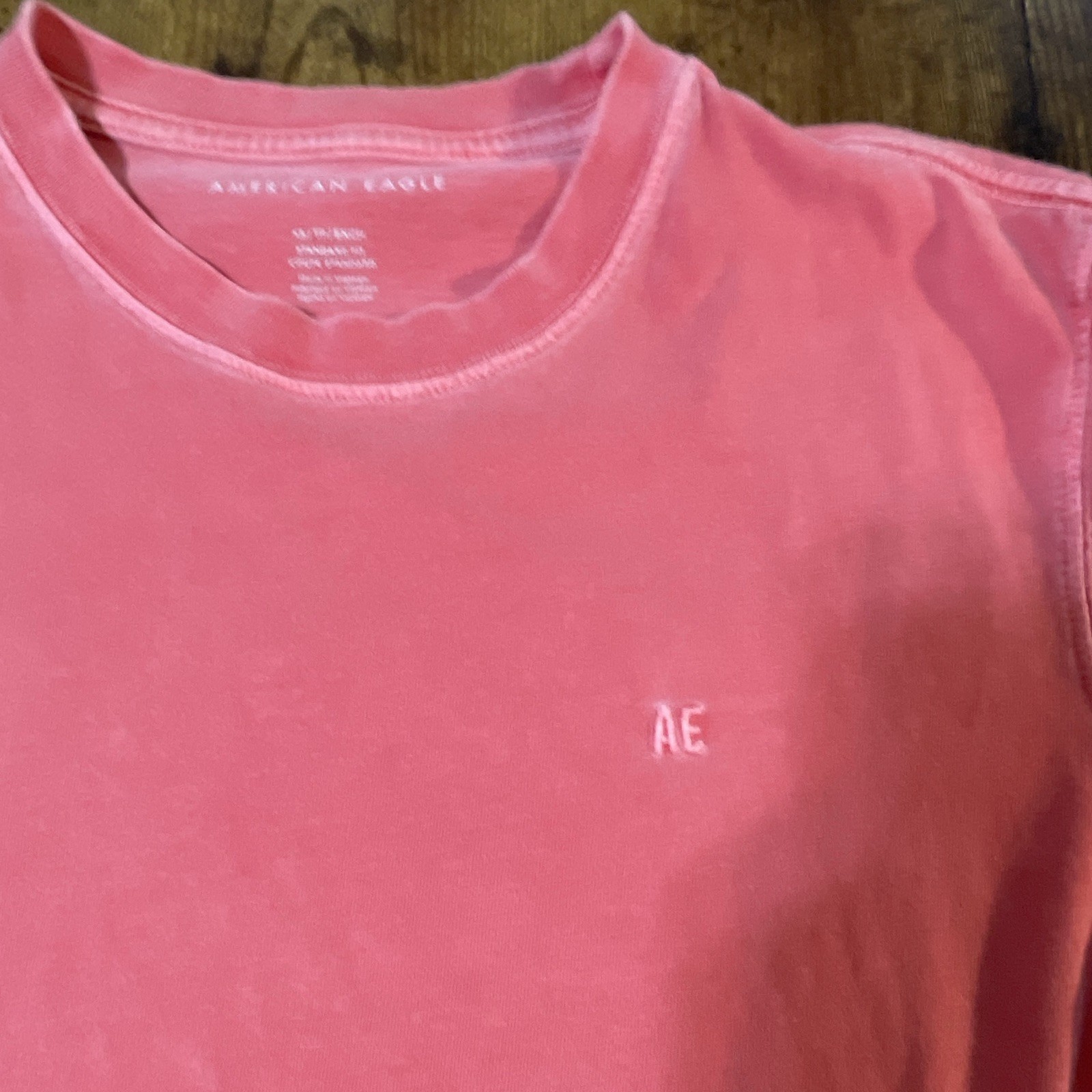 American Eagle Men's Pink Logo Crew Neck Short Sleeve T-Shirt Size M gallery