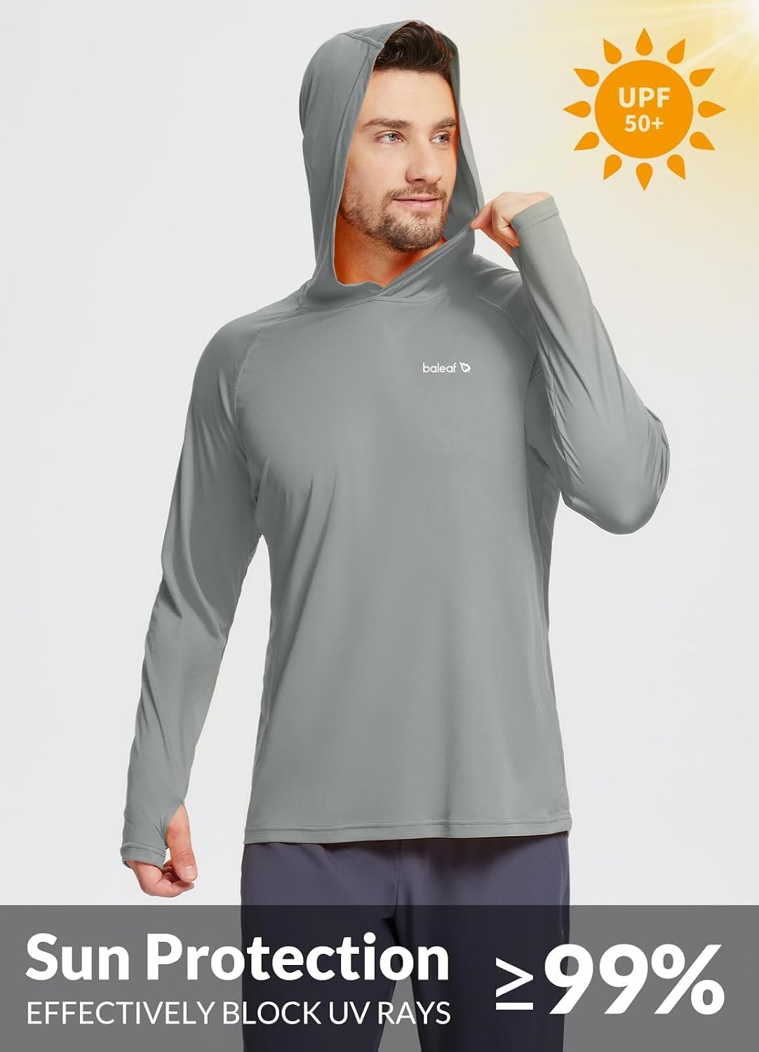 baleaf Men's Sun Protection Hoodie Shirt UPF 50+ Long Sleeve UV SPF T-Shirts Ras gallery
