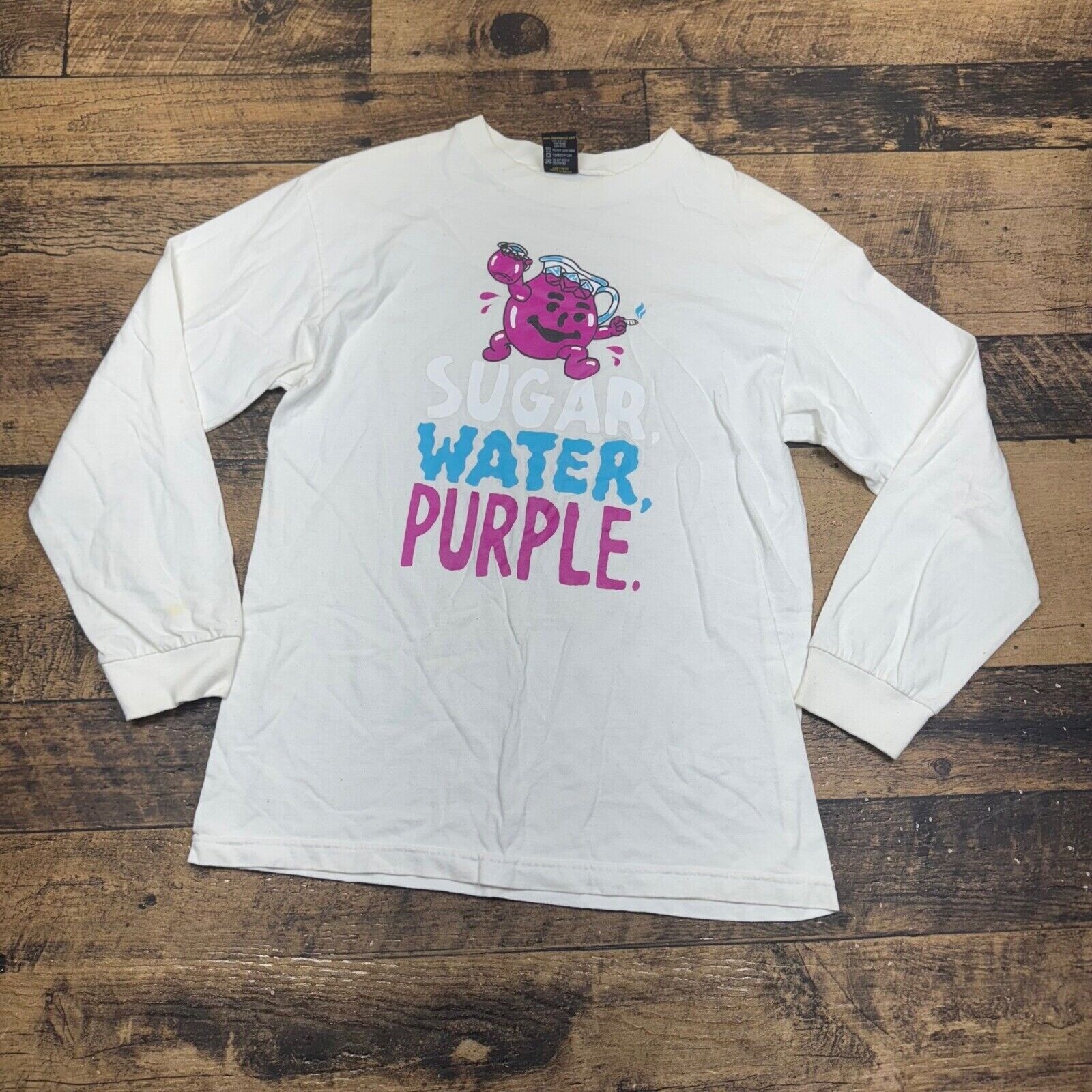 Skate Mental Graphic Tee Long Sleeve Purple Kool-Aid White T-Shirt M